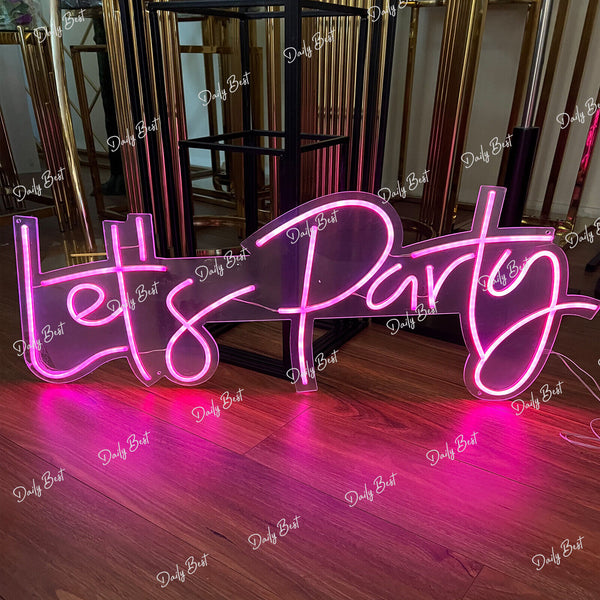 90cm Let's Party RGB LED Neon Lights Colour Changing Sign Board Wedding Event De