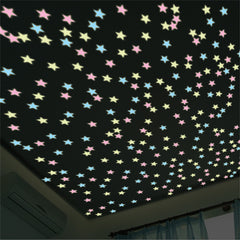 Wall Stickers Luminous Stars Moon Glow In The Dark Nursery Kids Room