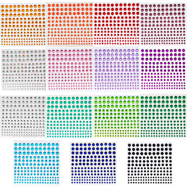 6PCS Face Gems Tattoo Eye Jewels Body Crystal Make Up Sticker Diamond Pearls