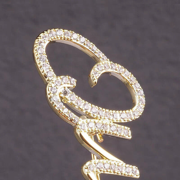 Fashion Diamond clothing pin English Letter Brooch For Women Jewelry Accessor-bf