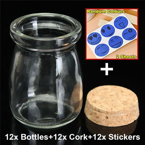 ❤️100ml GLASS BOTTLES CORK LID 100mL Wedding Party Favours Gift Spice Lolly Jars