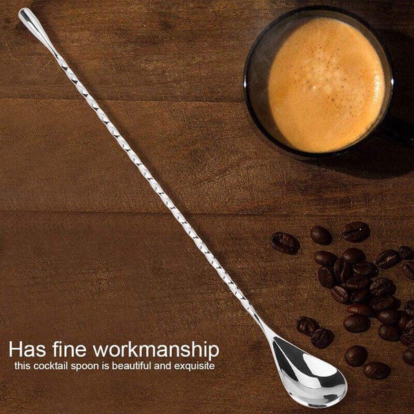 Stainless Steel Bar Wine Cocktail Mixing Twist Spoon Long Handle Drink Stirring