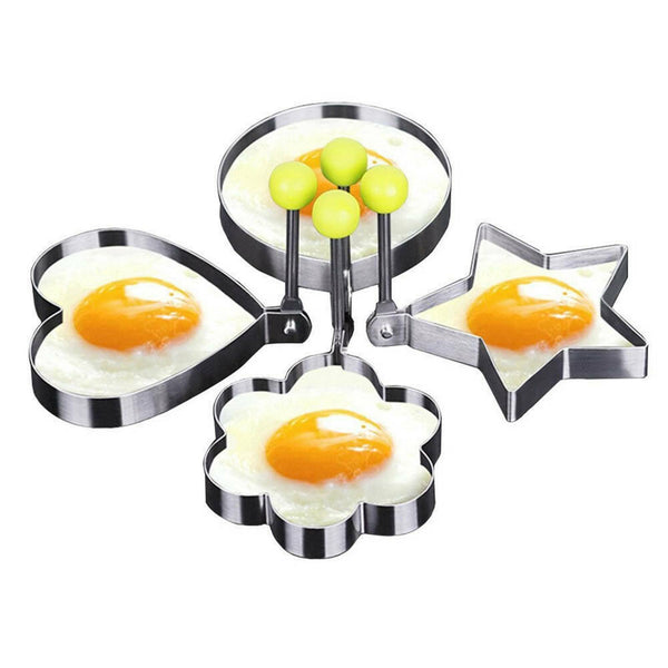 5X Fried Egg Mould Egg Rings Stainless Steel Metal Ring Pancake Frying Shape AU