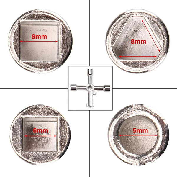 3PCS Universal Cross Train Electrical Cabinet Elevator Key Triangle Square Tool