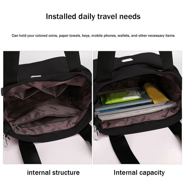 Large Capacity Handbag Nylon Lightweight Waterproof Tote Bags Shoulder Bag Women