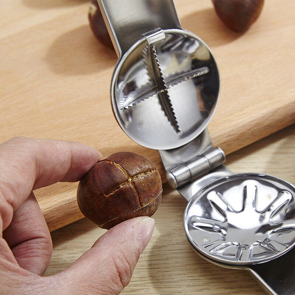 2 Stainless Steel Chestnut Cutter Pliers Nut Cracker Walnut Clip Nut Easy Opener
