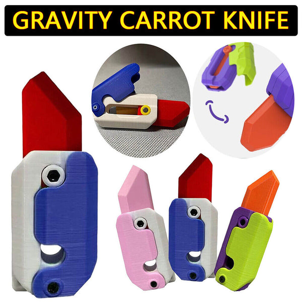 3D Gravity Carrot Knife Toys Plastic EDC Fidget Toys Anxiety Stress Relief Toy
