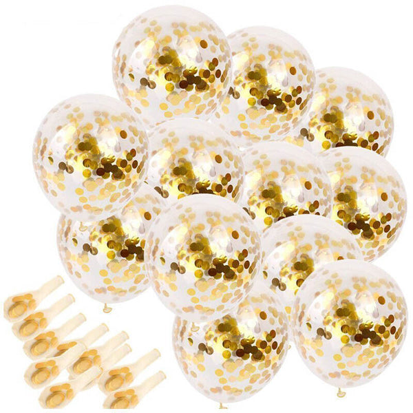 Up50x Gold Confetti Balloon Latex Standard Retro Balloons Wedding Birthday Party