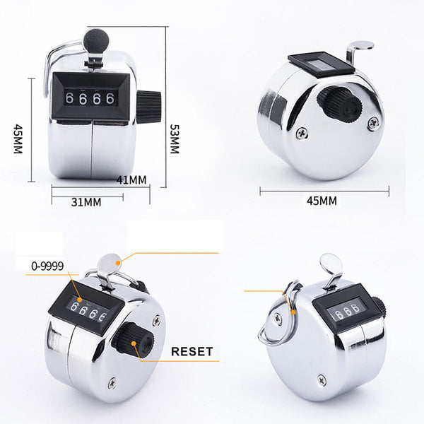 High Quality Tally Counter 4 Digit Number Clicker Hand Held Manual