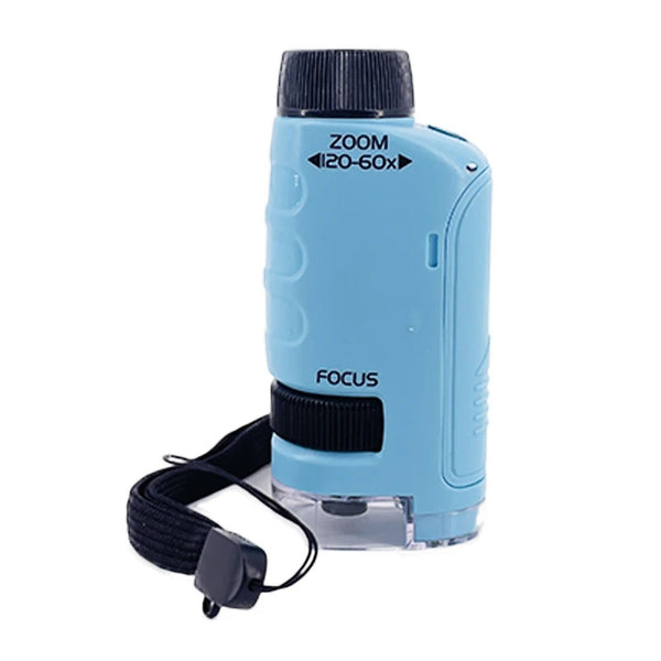 Kids Pocket Microscope 60X-120X Handheld Magnification Lens LED Lighted AU