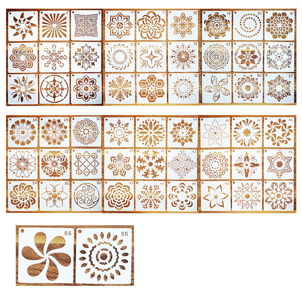 56X Mandala Painting Stencils Drawing Dot Template For Floor Wall DIY Decor New