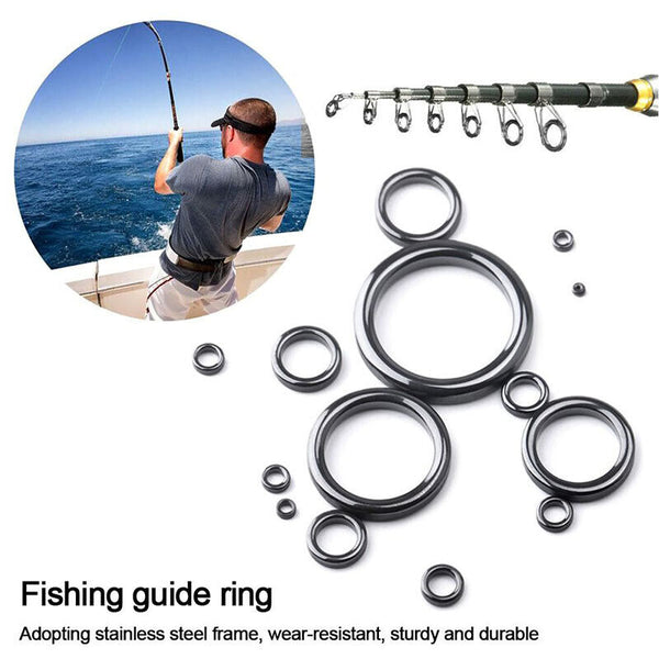 160Pcs 3.7mm-30mm Ceramic Fishing Rod Guide Rings Wear Resistant Rod Repair Kit - Lets Party