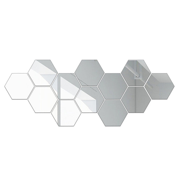 12Pcs Mirror Hexagon Removable Acrylic Wall Stickers Art DIY Home Decor Sple AUS