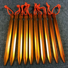 Tent Pegs 8pc – 18cm Aluminium Alloy Camping Stakes for Tents & Tarps