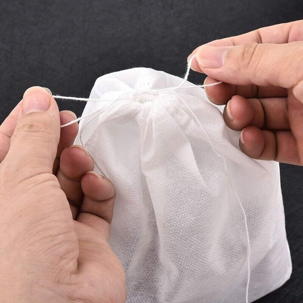 100x Empty Teabags String Heat Seal Filter Paper Herb Loose Tea Bags AU