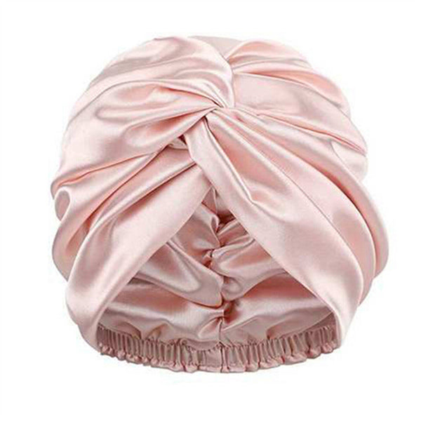 Soft Silk Night Cap Care Bonnet Double-layer Sleeping Cap Hair Styling AU