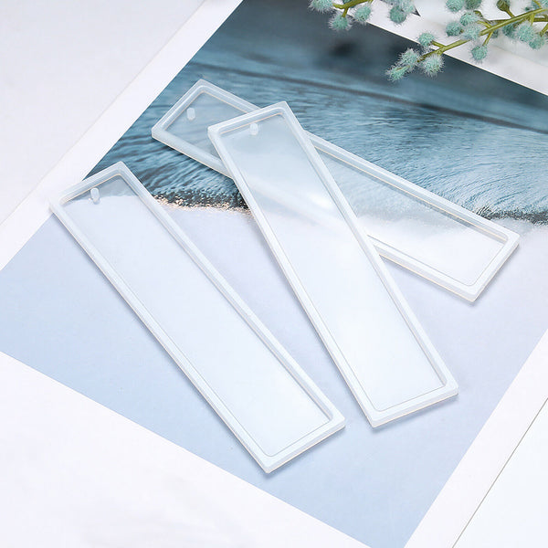 5X Rectangle Silicone Bookmark Mold DIY Epoxy Resin Craft Mould Making Tools New