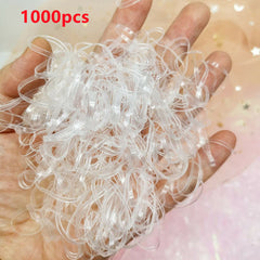 Transparent Ponytail Holder Elastic Rubber Band Hair Ties Ropes Ring
