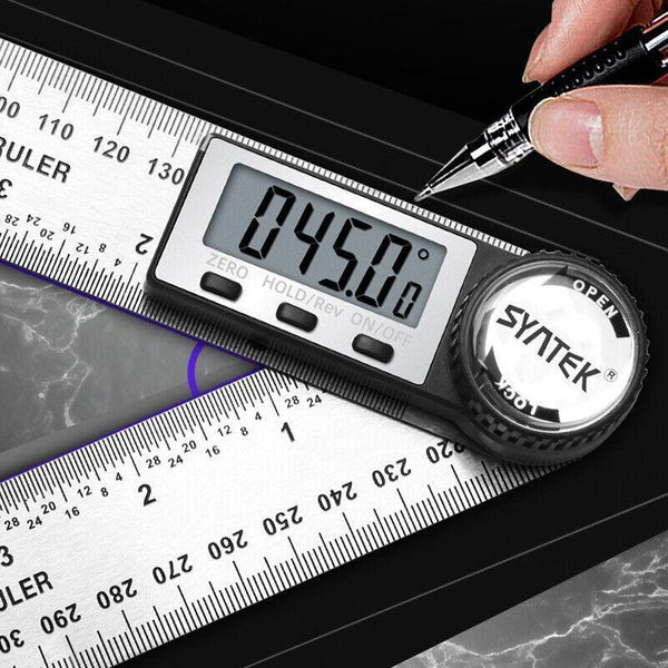 0-360° Digital Angle Finder 200mm Ruler Protractor Measure Meter Stainless Steel