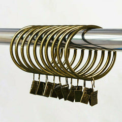 20x Multipurpose Window Curtain Clothes Metal Clips Rings Hook Hanging Dark Gold