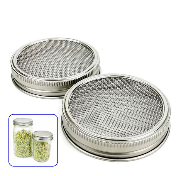 Seed Sprouting Lids Tools Strainer Screen Kits for Wide Mouth Mason Canning Jar