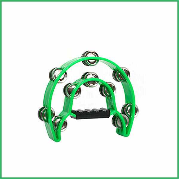 Double Half Moon Tambourine Musical Percussion Instrument Bell Beat Drum ABS AU