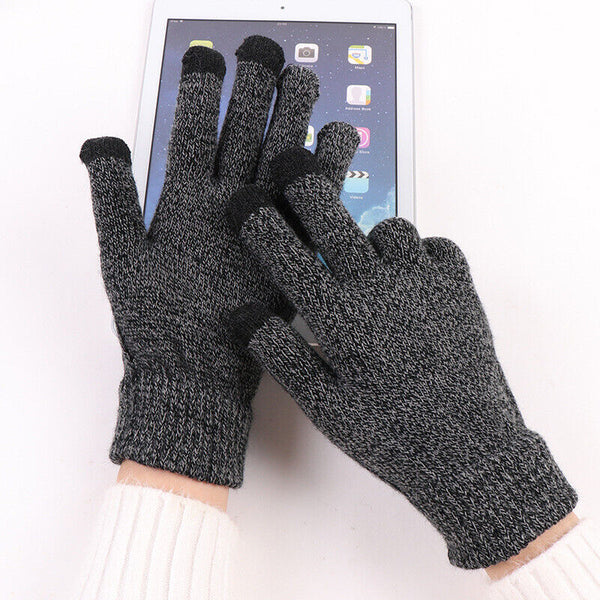 1/2pairs Women Men Warm Touch Screen Soft Wool Winter Gloves Warmer Mobile Phone