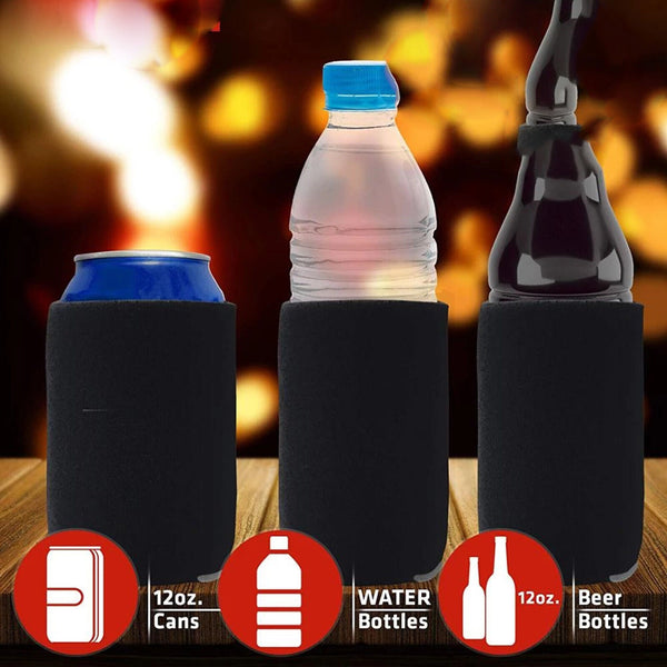 48PCS Black Blank Can Stubby Cooler Holder Sleeve Sublimation Heat Transfer AU
