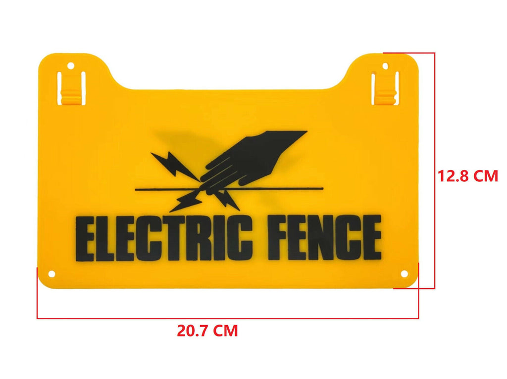 Warning Wire Rope Label 5 X Electric Fence Caution Warning Sign Hook Tie To Wire Mesh Rope - A