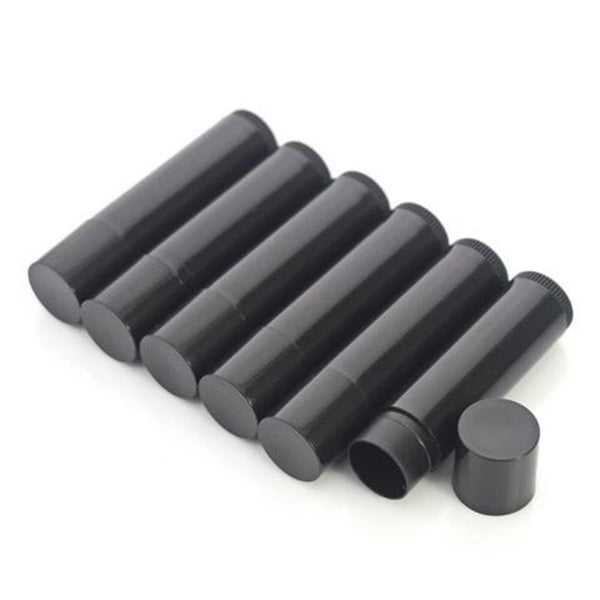 30PCS Black Empty lipstick Plastic Lip Balm Container Tubes Caps 5g DIY Balm AUS