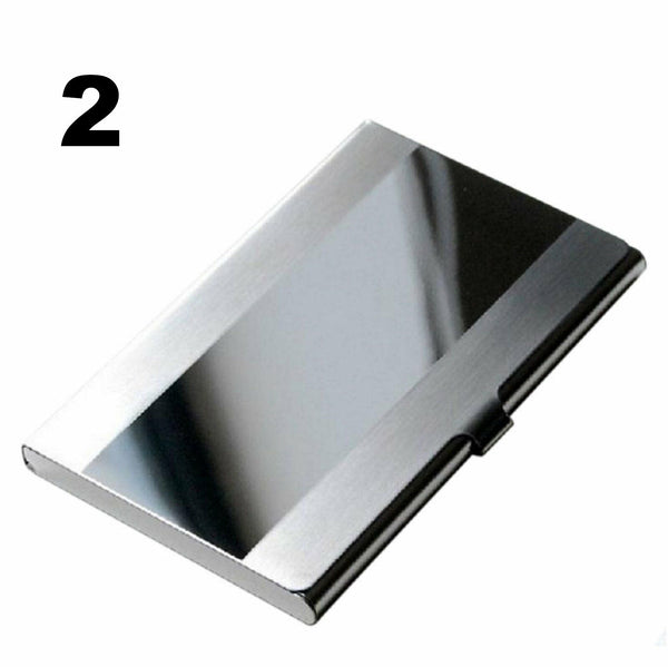 1/4X Stainless Steel Business Card Holder ID Name Credit Case Cover Metal Silver