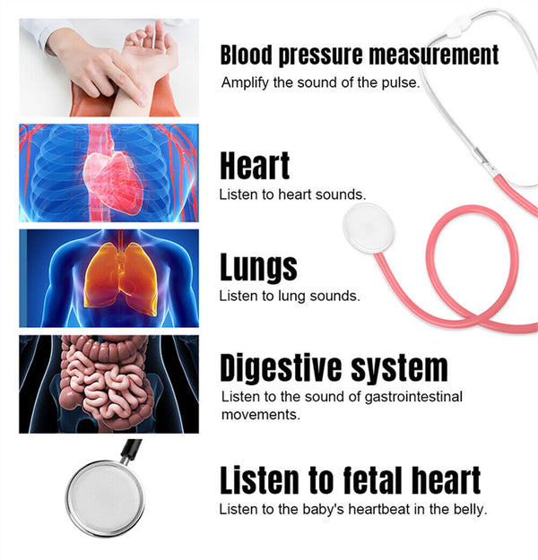 1/2x Professional Stethoscope Single Head Doctor Nurse Vet Medical HealthWork - Lets Party