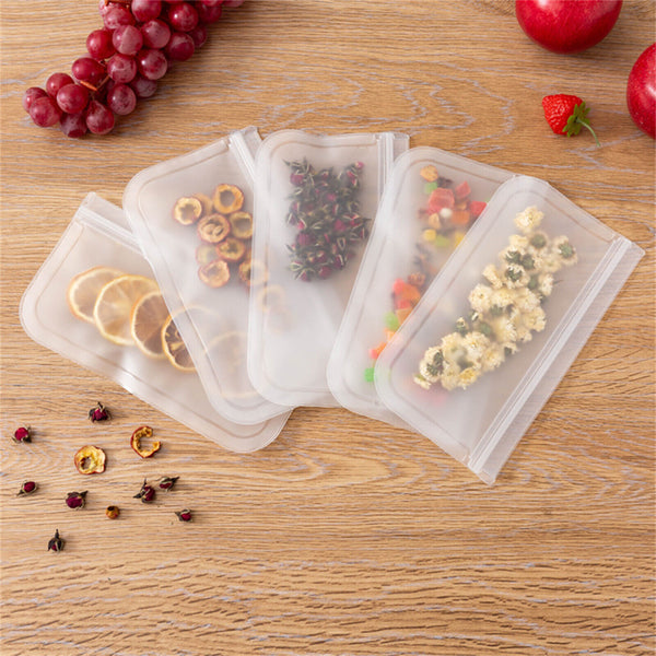 10-40PCS PEVA Silicone Food Storage Bags Reusable Zip Lock Pouch Fresh Sealer AU
