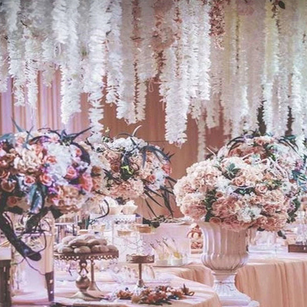 10-50X 2M Artificial Wisteria Flower String Vine Garland Ceiling Flowers Wedding
