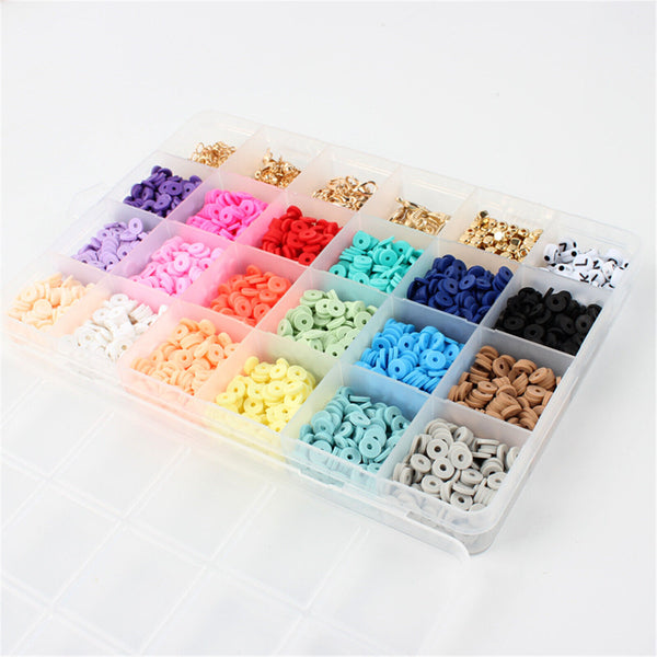 3928X Flat Polymer Clay Beads Spacer for DIY Bracelets Jewelry Making Plastic AU