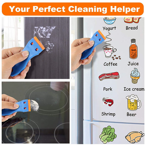 2X Sticker Scraper + 100 Plastic Razor Blade Good Grip Vinyl Wrap Remove Tool AU