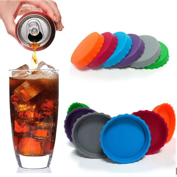 6PCS Silicone Soda Can Saver Lid Soda Can Covers for Beer Can Drink Covers AU