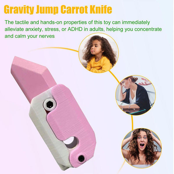 3D Gravity Carrot Knife Toys Plastic EDC Fidget Toys Anxiety Stress Relief Toy