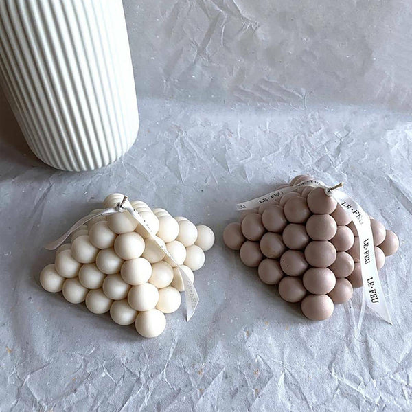 2PCS Soy Non-Stick Spherical Silicone Pyramid Candle Mold DIY Plaster Mould Craf