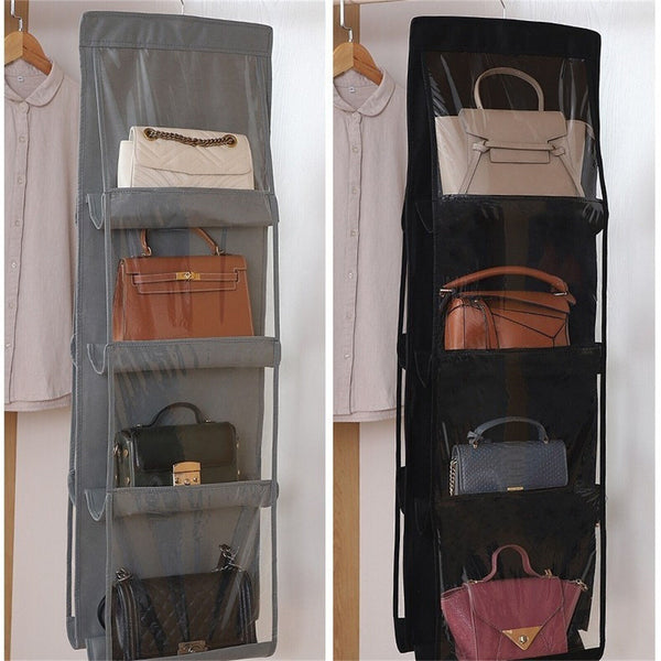 8 Pocket Double-sided Bag Handbag Storage Holder Hanging Organizer Shelf AU NEW