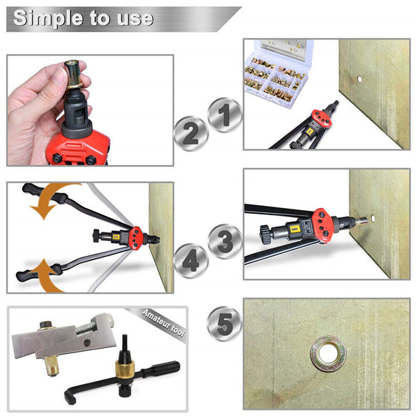 50-100x Rivet Nut Bolt Steel Rivets Tool Flange Blind Nutserts Flat Zinc Plating