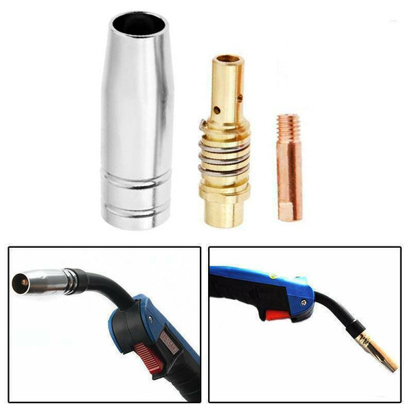 19X MB-15AK MIG/MAG M6 Welding Torch Welder Contact Tips Holder Gas Nozzle NewAU