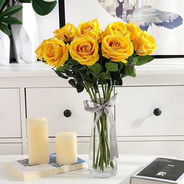 5pcs 51cm Long Stem Artificial Rose Flowers Velvet Bunch Wedding Home Bouquet AU
