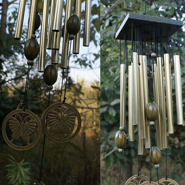 Large Wind Chimes Bell Stainless Butterfly 12 Tube Outdoor Windchime Garden Yard
