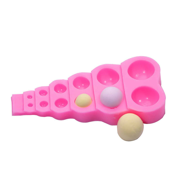2 Pearl Ball Beads Silicone Mold Cake Chocolate Fudge Candy Fondant Baking Mould