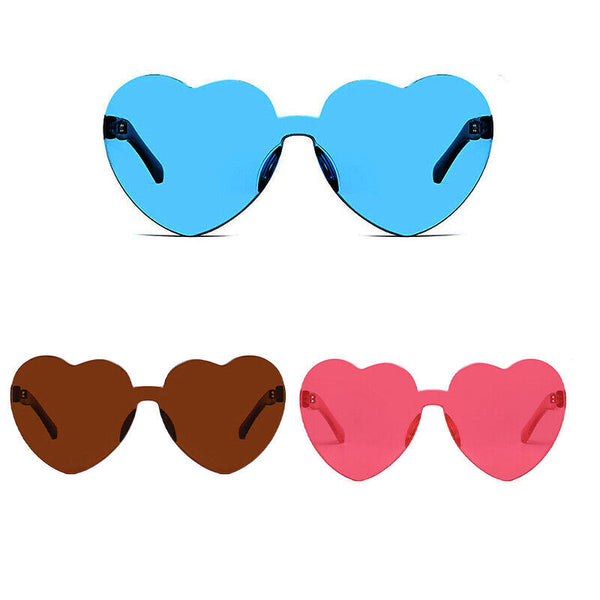 Love Heart Shape Sunglasses Fun Dress Party Festival Glasses Candy Colour AU