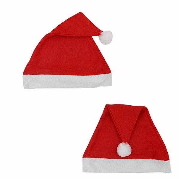14X Santa Hat Christmas Fluffy Soft Xmas Cap Holiday Costume Office Party Adult