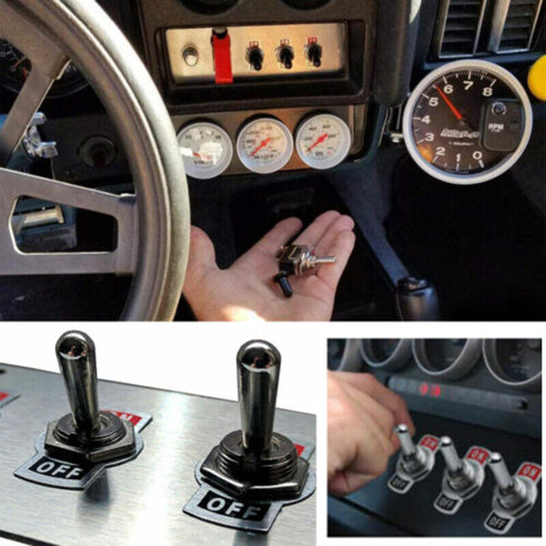 10x Waterproof Toggle Flick Switch 250V ON/OFF Car Dash Light Metal 12 Volt Boot