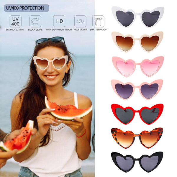 Women LOVE Heart Shaped Sunglasses Retro Gradient Color Lens Eye Glasses