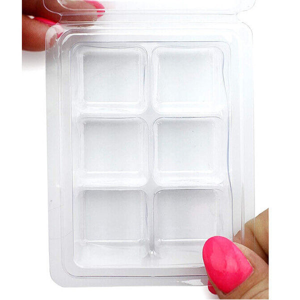 10-100 Bulk Wholesale Soy Wax Melt Containers Clamshell Mould 6 Cavity Clam Shel